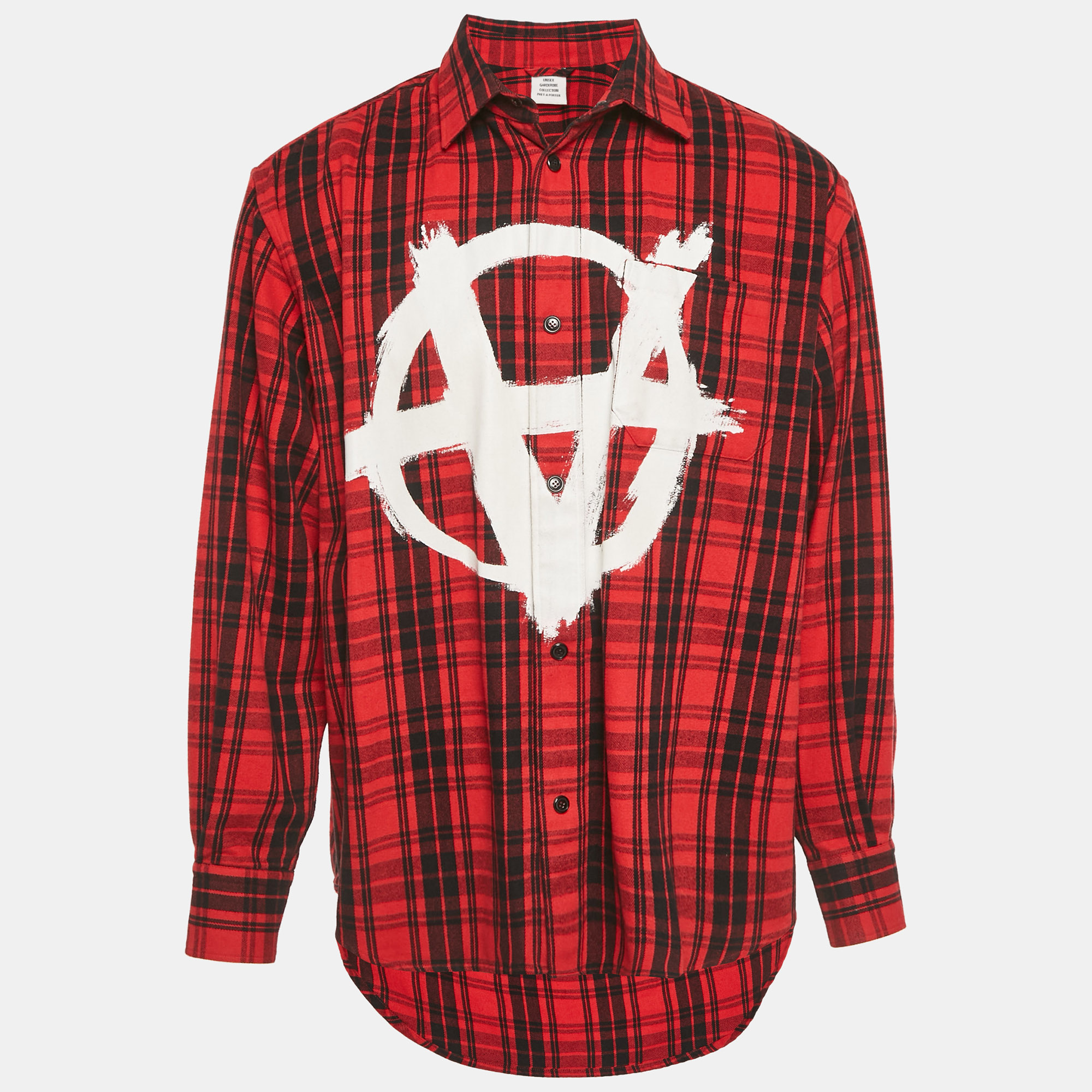 

Vetements Red/Black Red Checks Cotton Printed Shirt XS