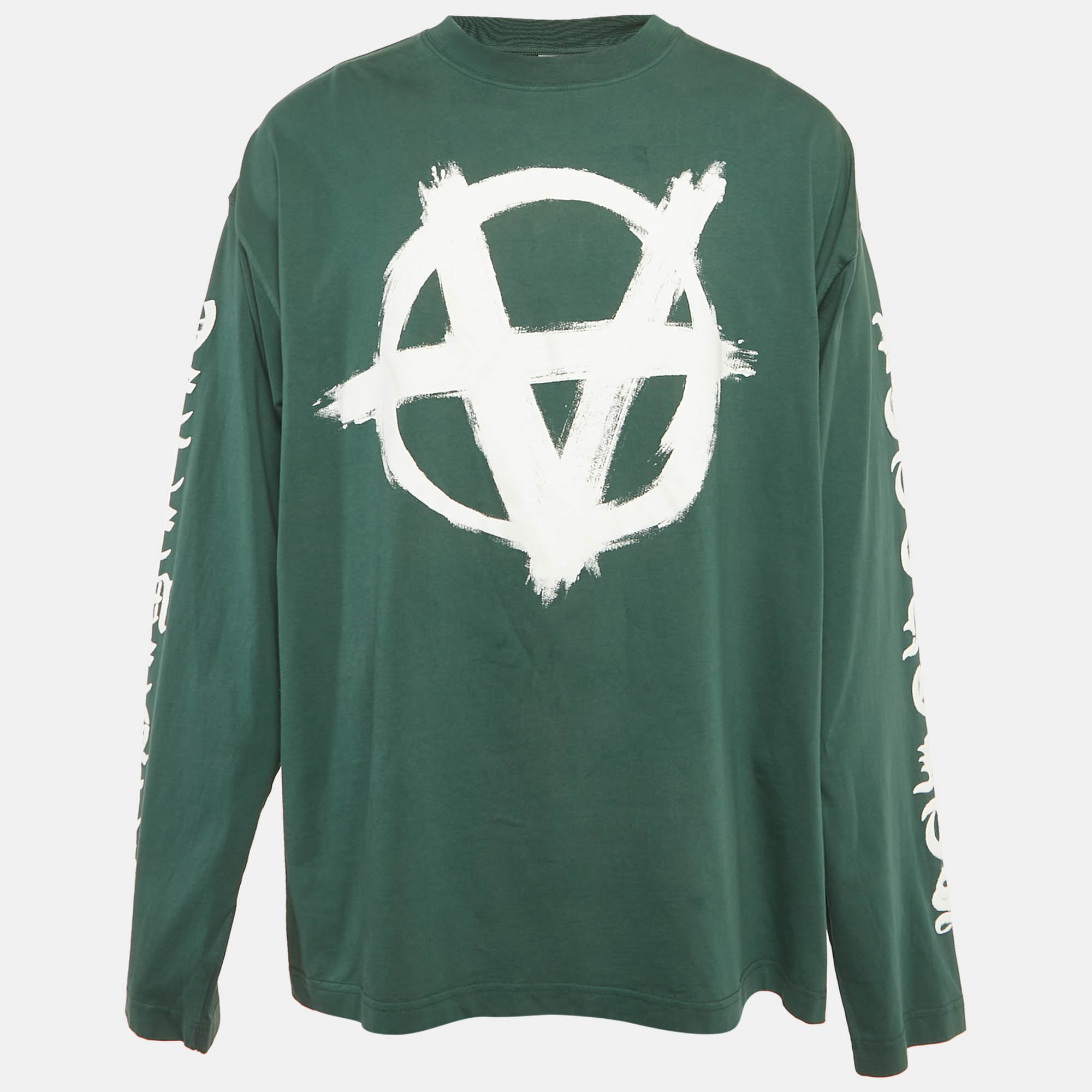 

Vetements Unisex Green Double Anarchy Jersey Long Sleeve T-Shirt M