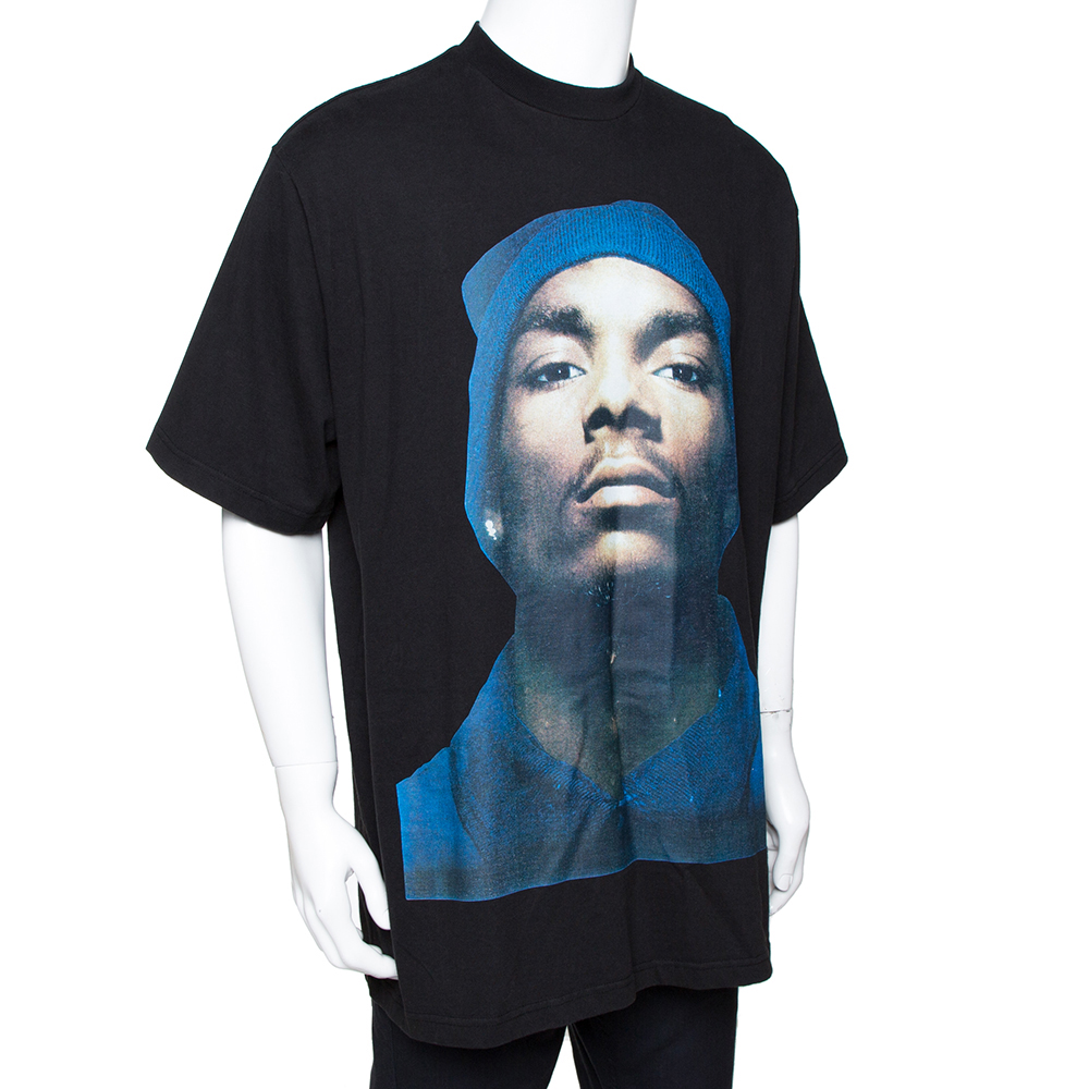 Vetements Black Snoop Dogg Print Cotton Oversized T-Shirt XS