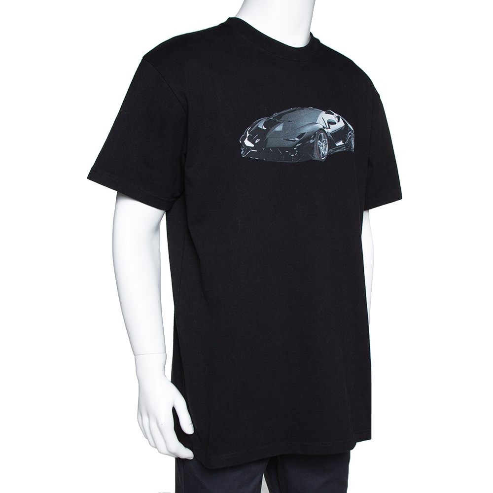 

Vetements Black Cotton Car Print Crew Neck Oversized T Shirt