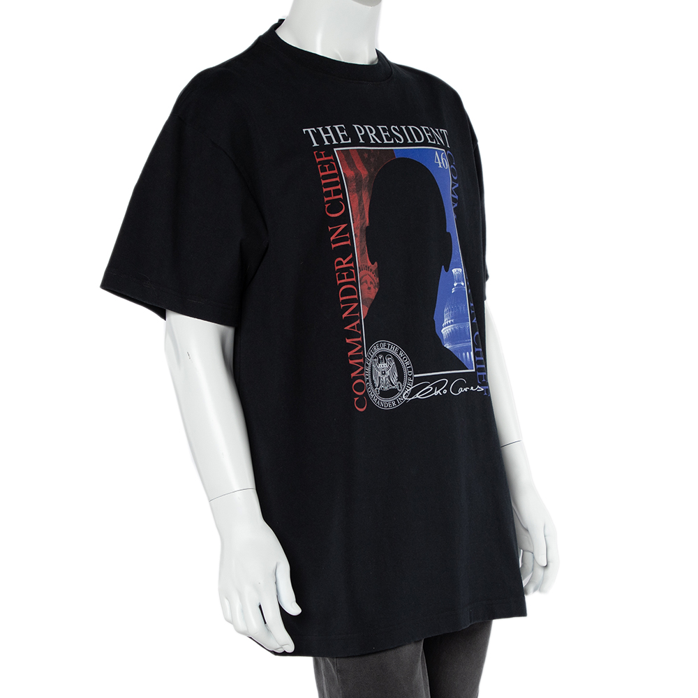 

Vetements Black President Graphic Print Cotton Oversized T-Shirt