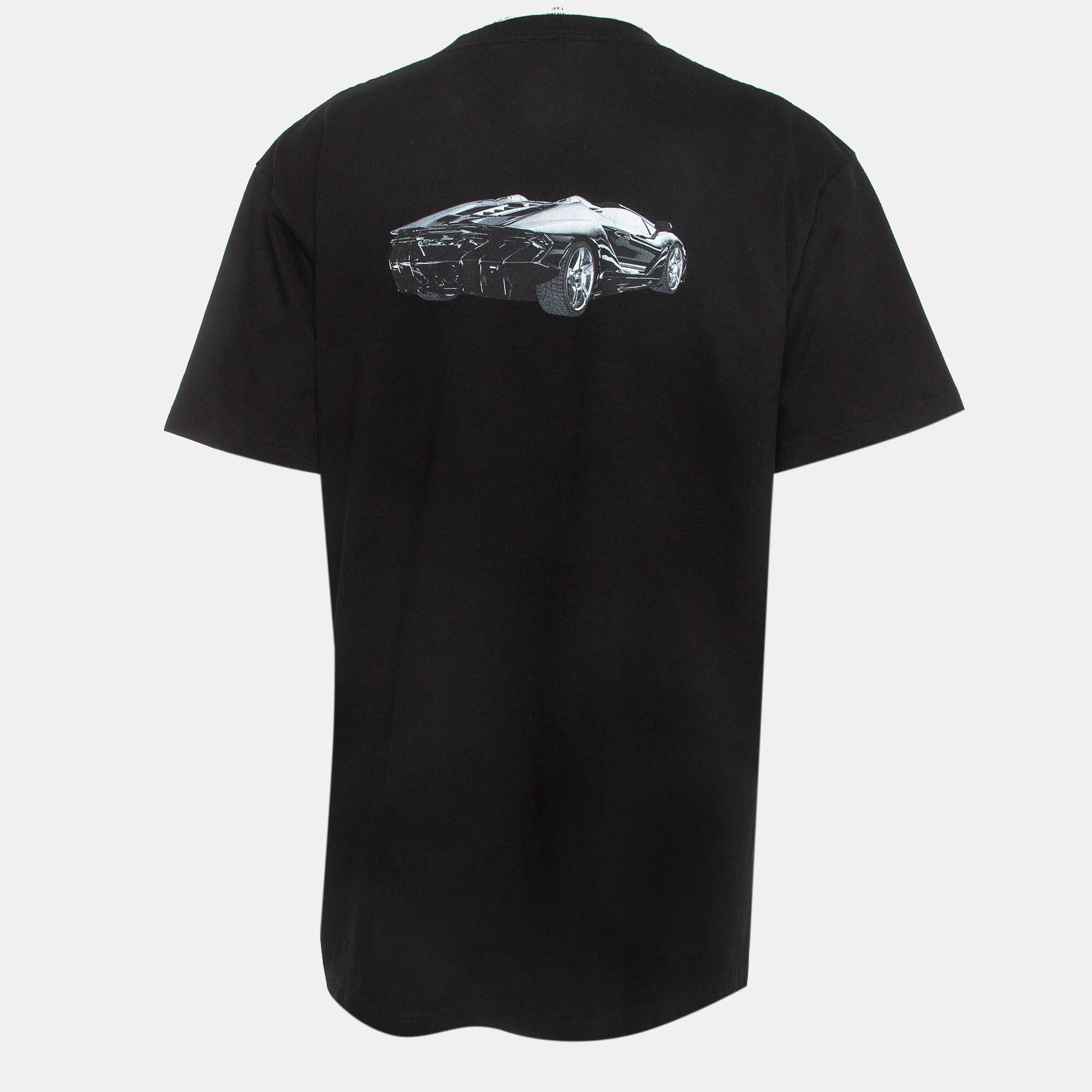 

Vetements Black Supercar Print Cotton Half Sleeve T-Shirt