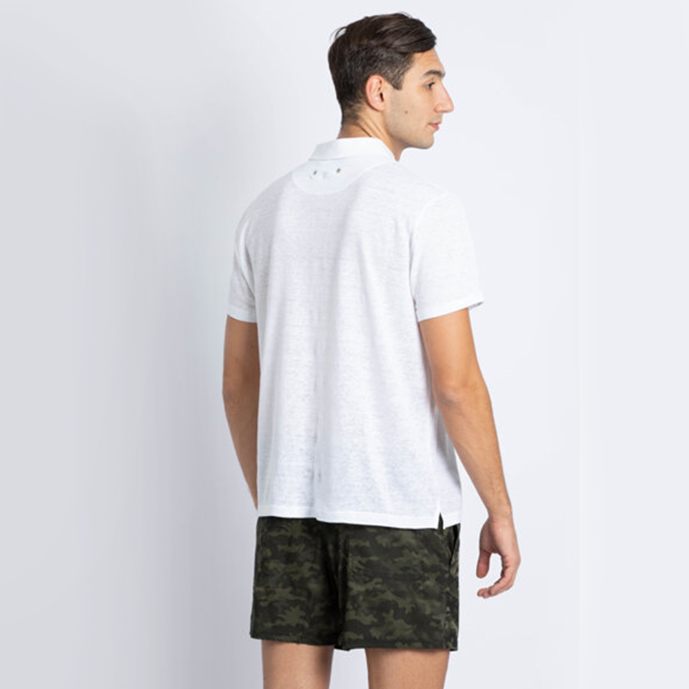 

Vilebrequin White Jersey Linen Polo Shirt  (Available for UAE Customers Only