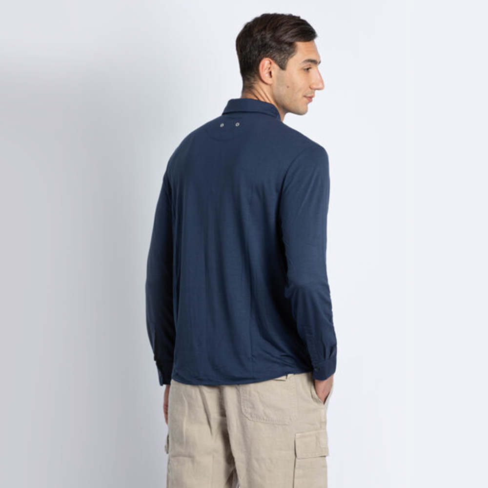 

Vilebrequin Blue Plain Viscose Long Sleeve Shirt  (Available for UAE Customers Only