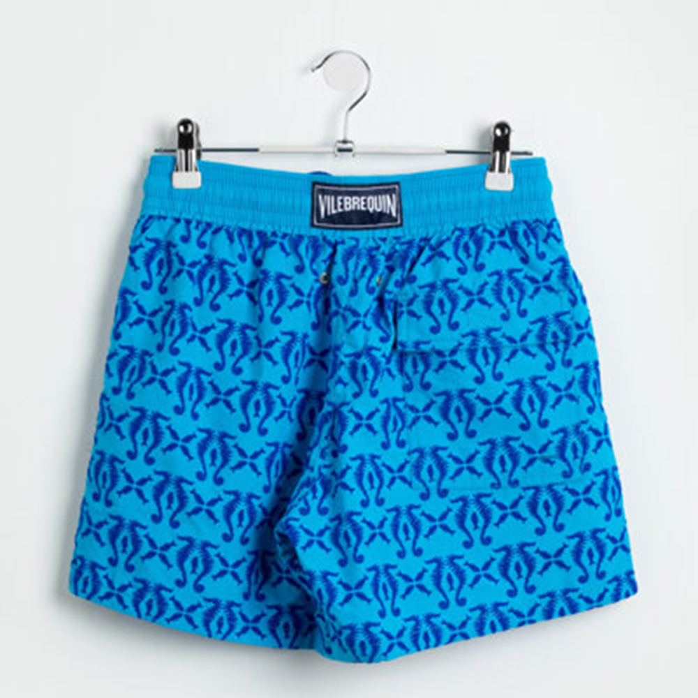 

Vilebrequin Aquamarine Moorea Flocked Hippocampes Swim Trunks  (Available for UAE Customers Only, Blue