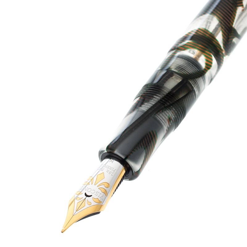 

Visconti Black Swirl Resin Voyager Demo Limited Edition 264 Fountain Pen, with 18 K Two Tone Gold Nib