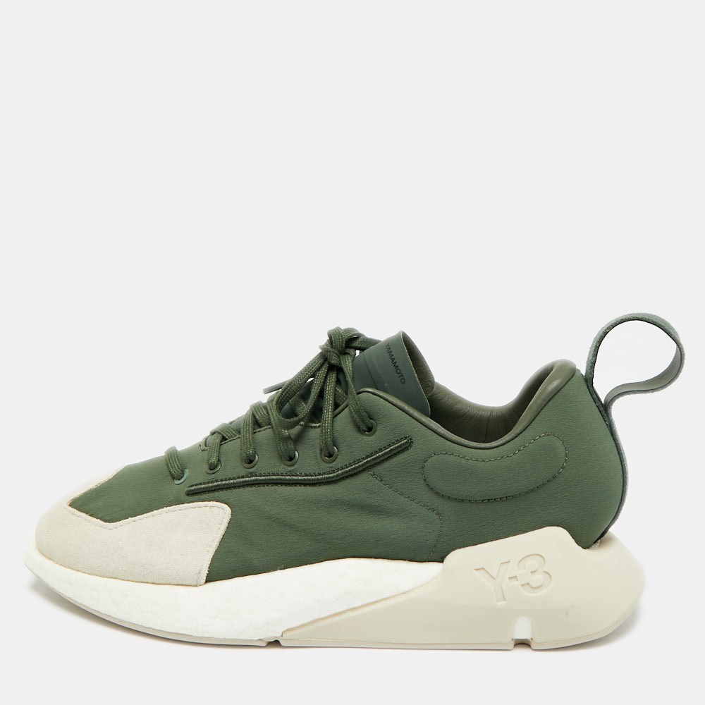 

Y-3 x Adidas Orisan Shadow Green Size 42 Green/Beige Fabric and Suede Low Top Sneakers
