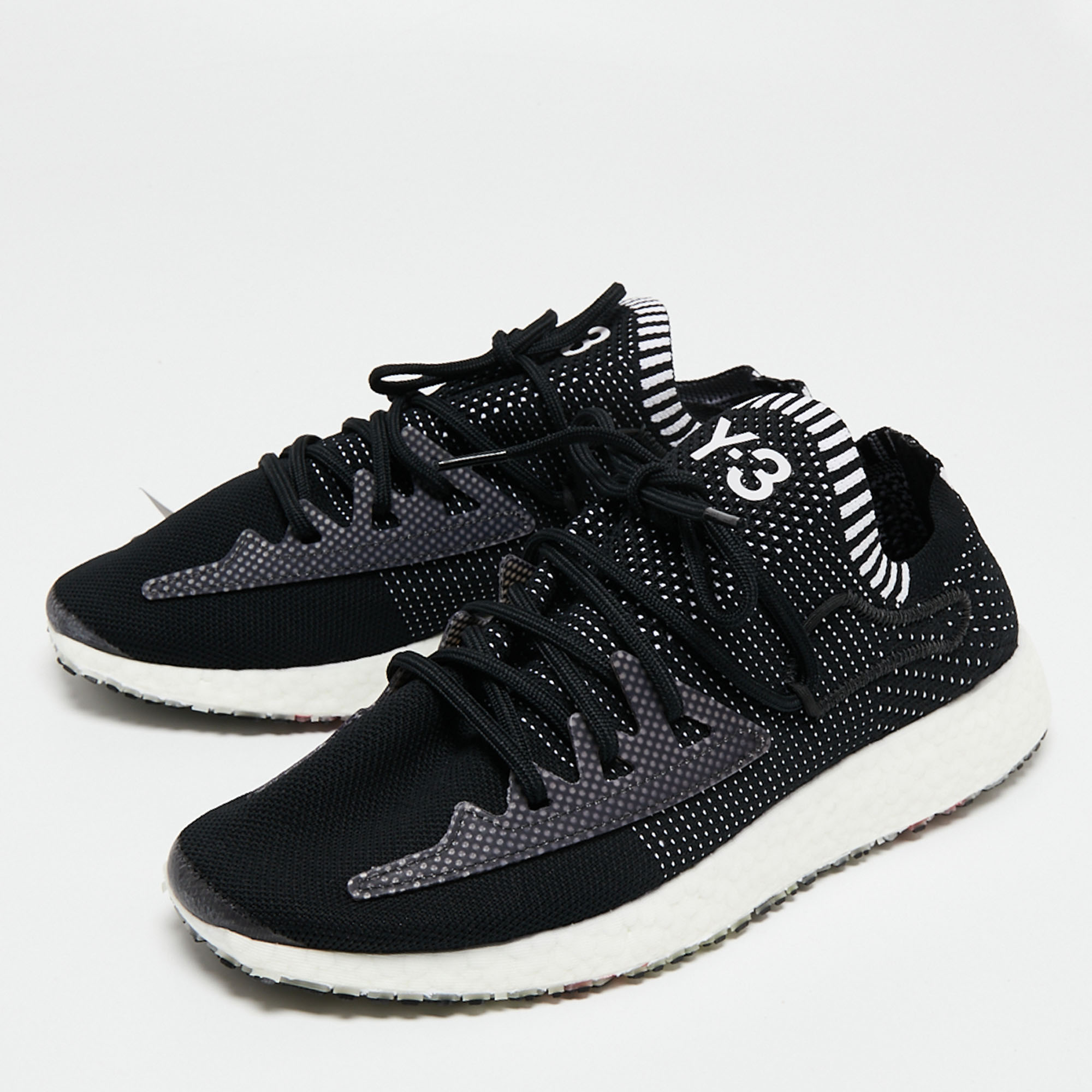 

Y-3 Black/White Knit Fabric Pure Boost Sneakers Size 44 2/3