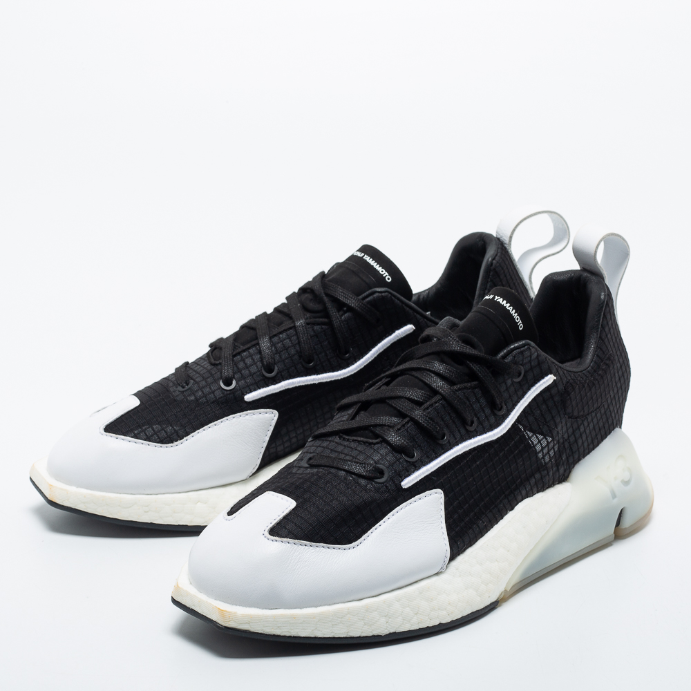 

Y-3 Black/White Knit Fabric Makura Chunky Sneakers Size