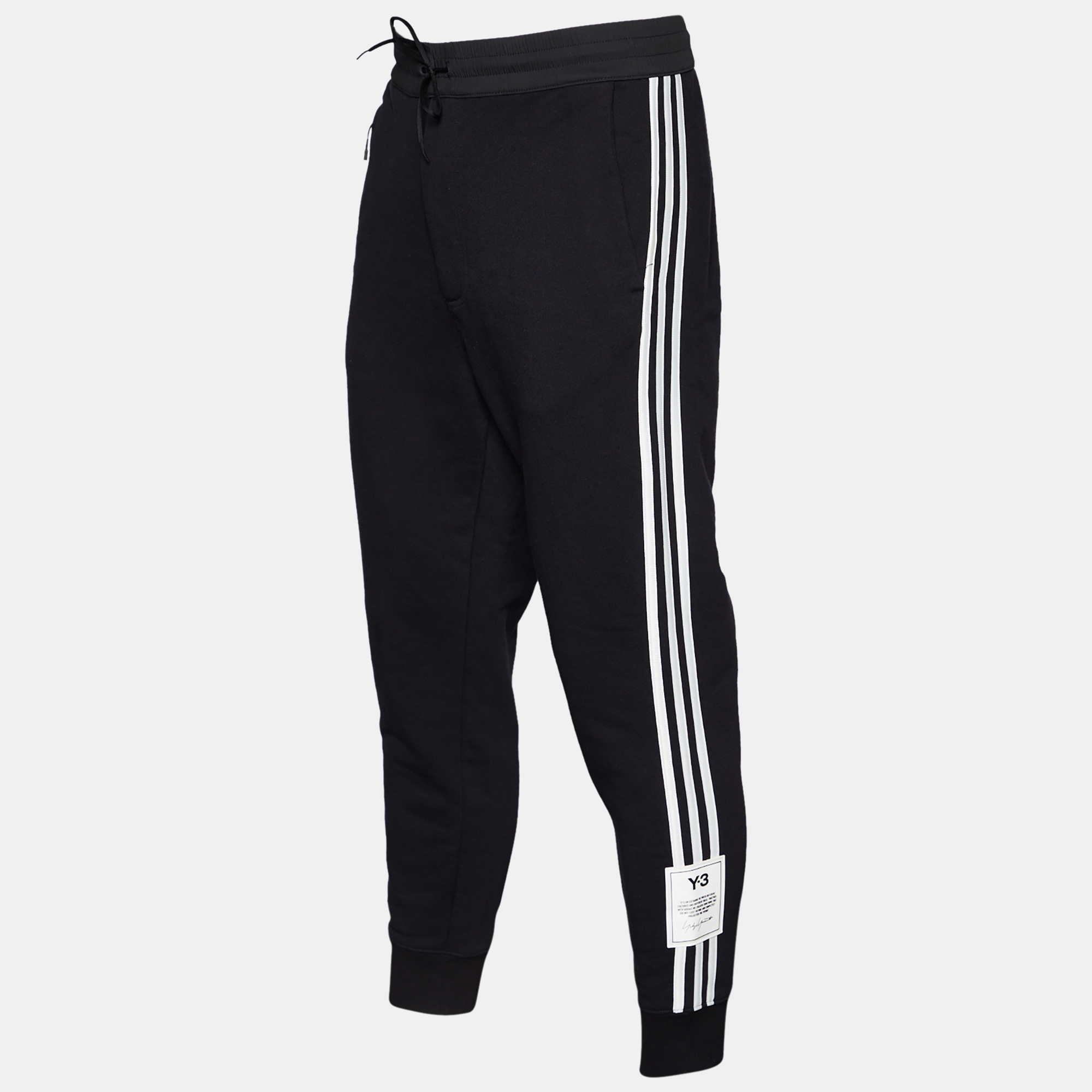 

Y-3 Black Cotton Knit Contrast Detail Joggers