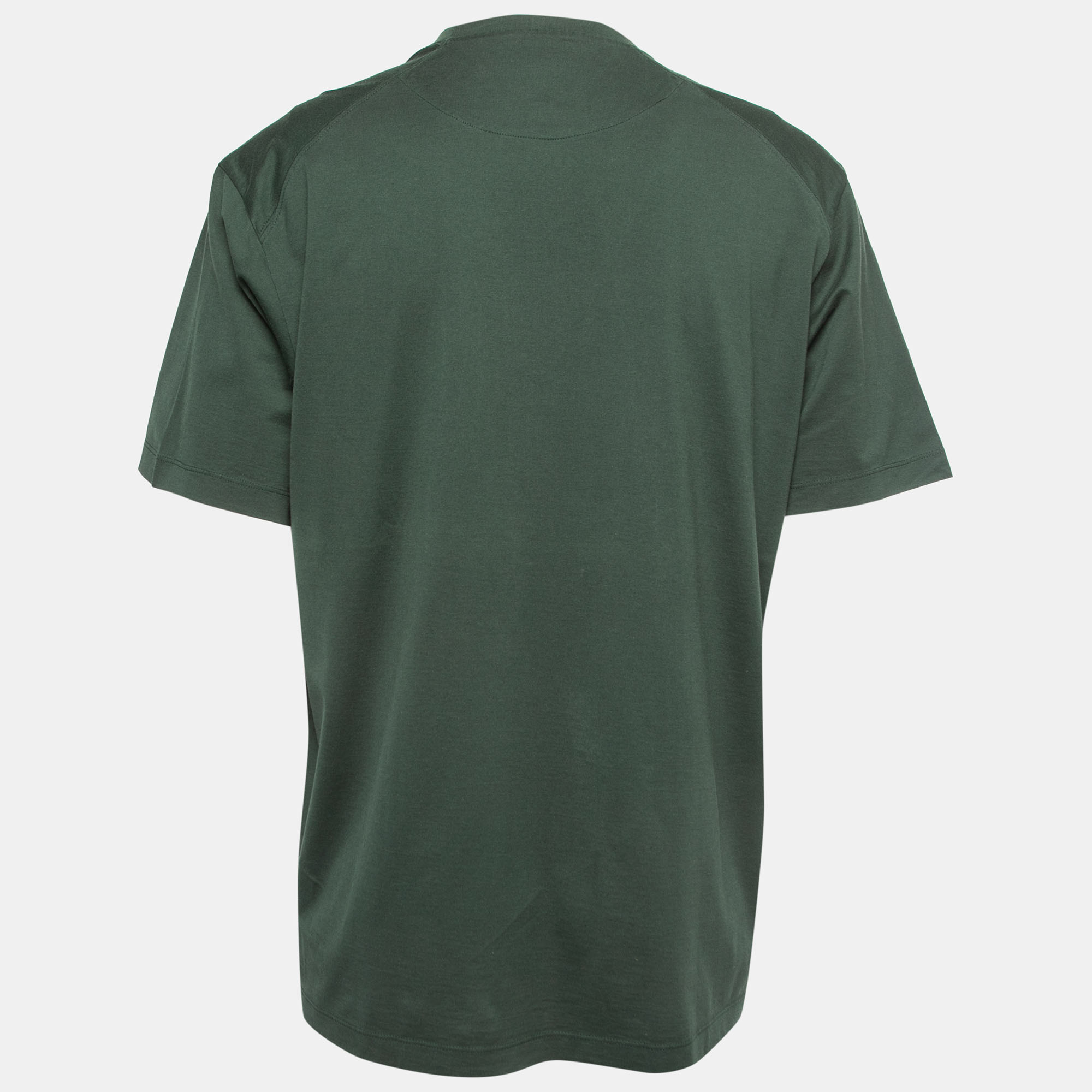 

Y-3 Dark Green Cotton Logo Patch Crew Neck Half Sleeve T-Shirt