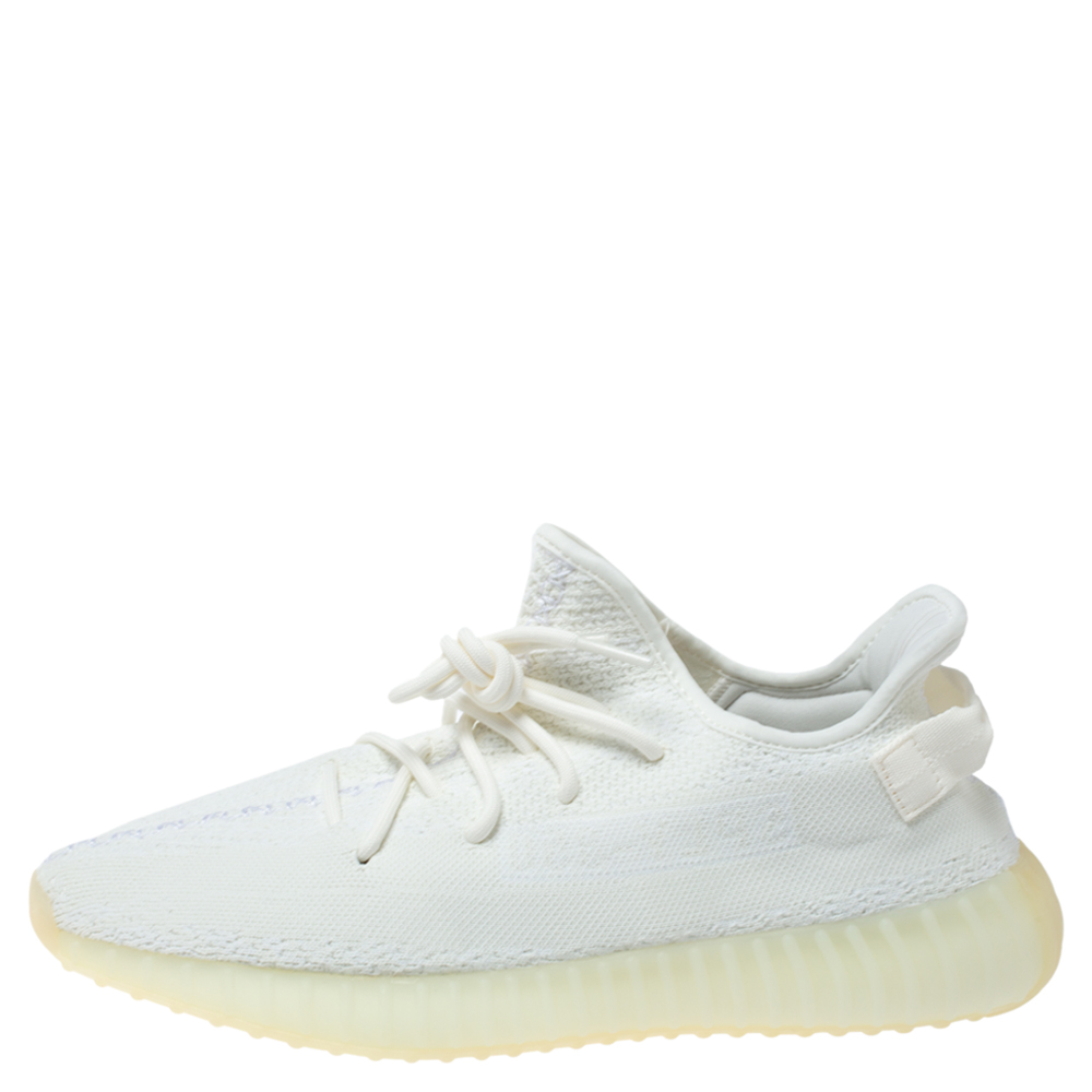 

Yeezy x Adidas White Cotton Knit Boost 350 V2 Sneakers Size
