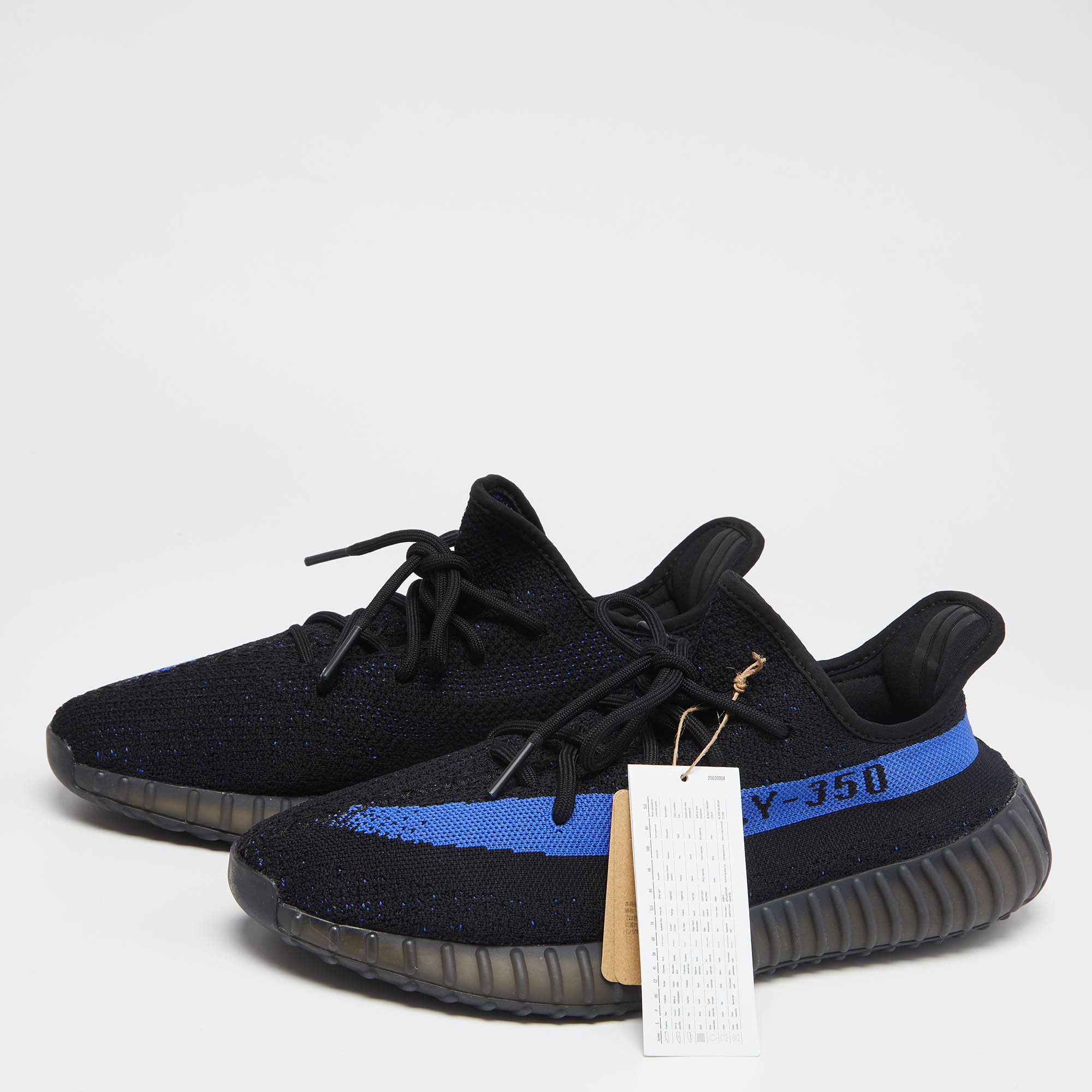 

Adidas Yeezy Boost Blue Knit Fabric 350 V2 Dazzling Sneakers Size 46 2/3, Black