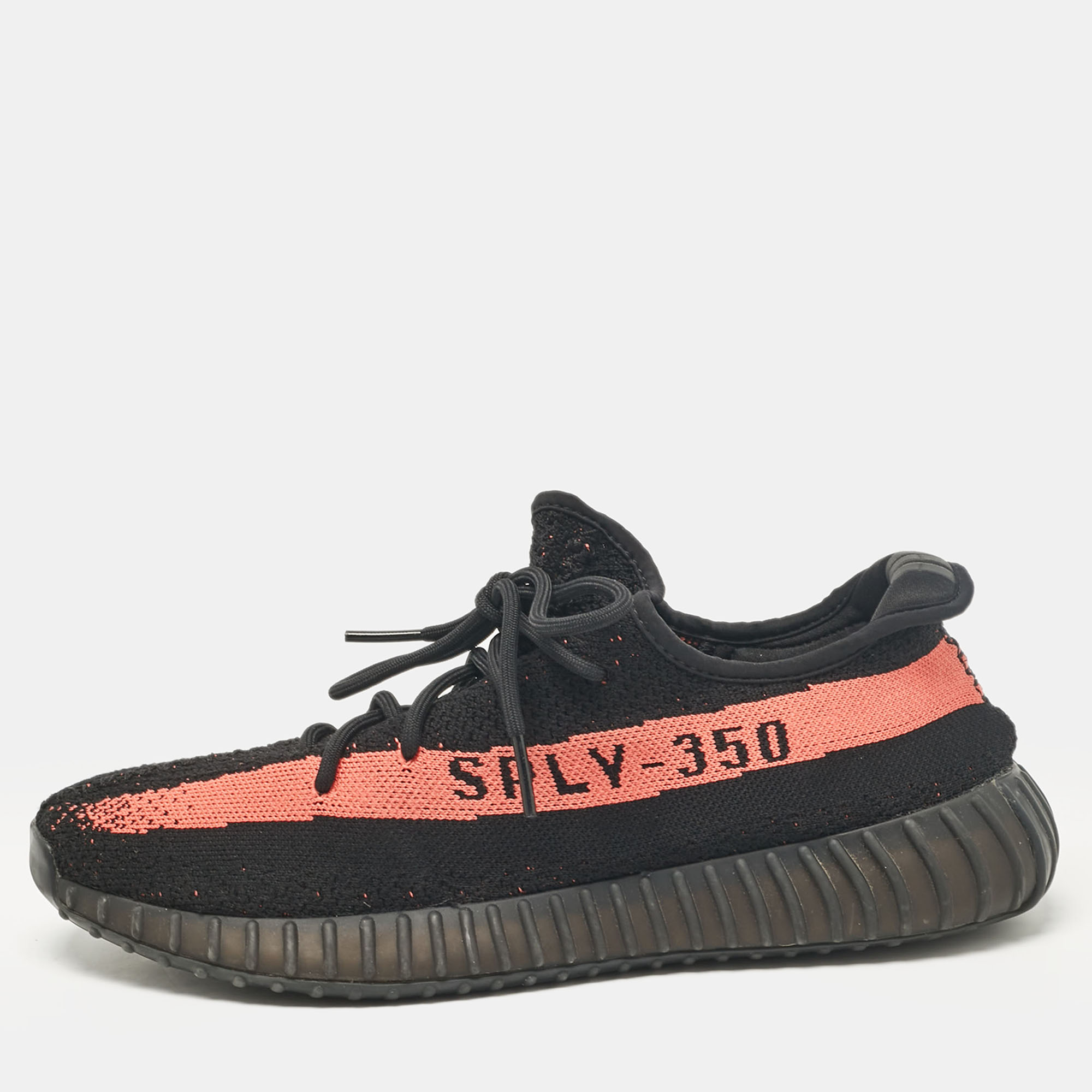 

Yeezy Black Knit Fabric Boost 350 V2 Lace Up Sneakers 47 2/3