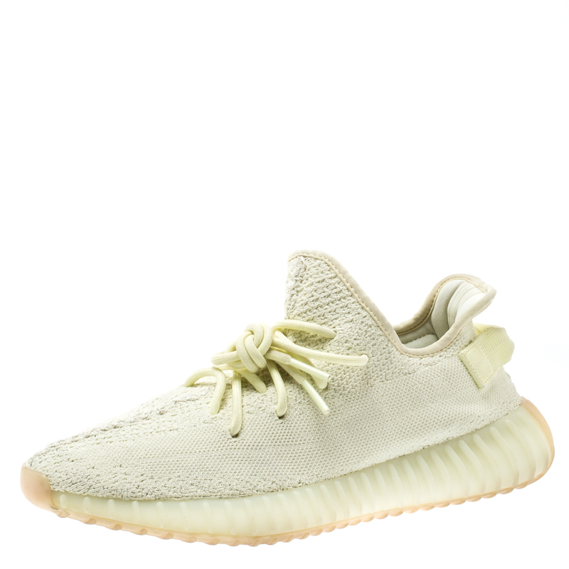 Yeezy x Adidas Off-White Knit Fabric Boost 350 V2 Butter Sneakers