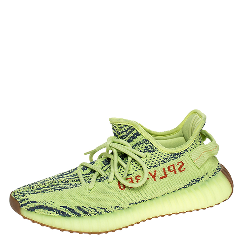 Yeezy X Adidas Green Cotton Knit 350 V2 Sneakers Size 42
