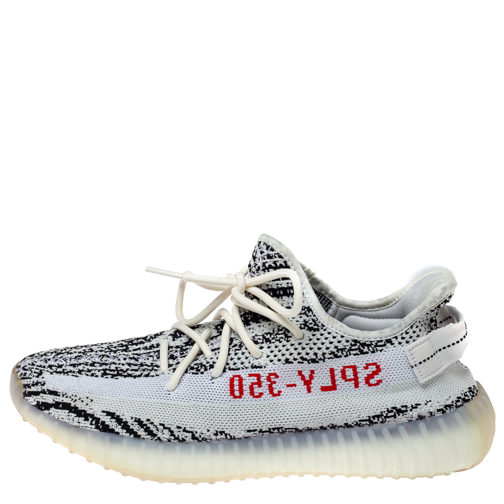 

Adidas Yeezy 350 White/Black Knit Fabric Boost V2 Zebra Sneakers Size, Multicolor