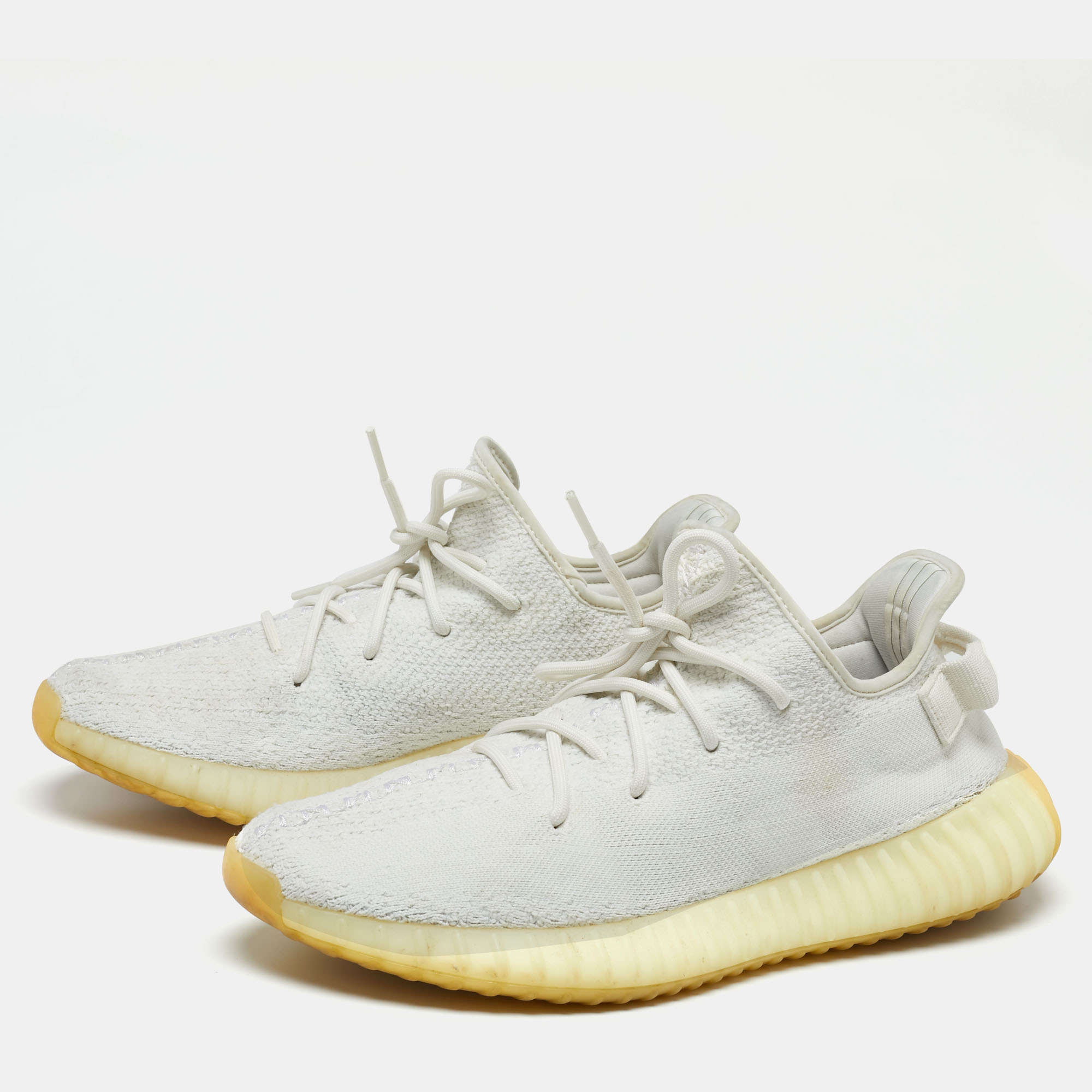 

Yeezy x adidas White Knit Fabric Boost 350 V2 Sneakers Size
