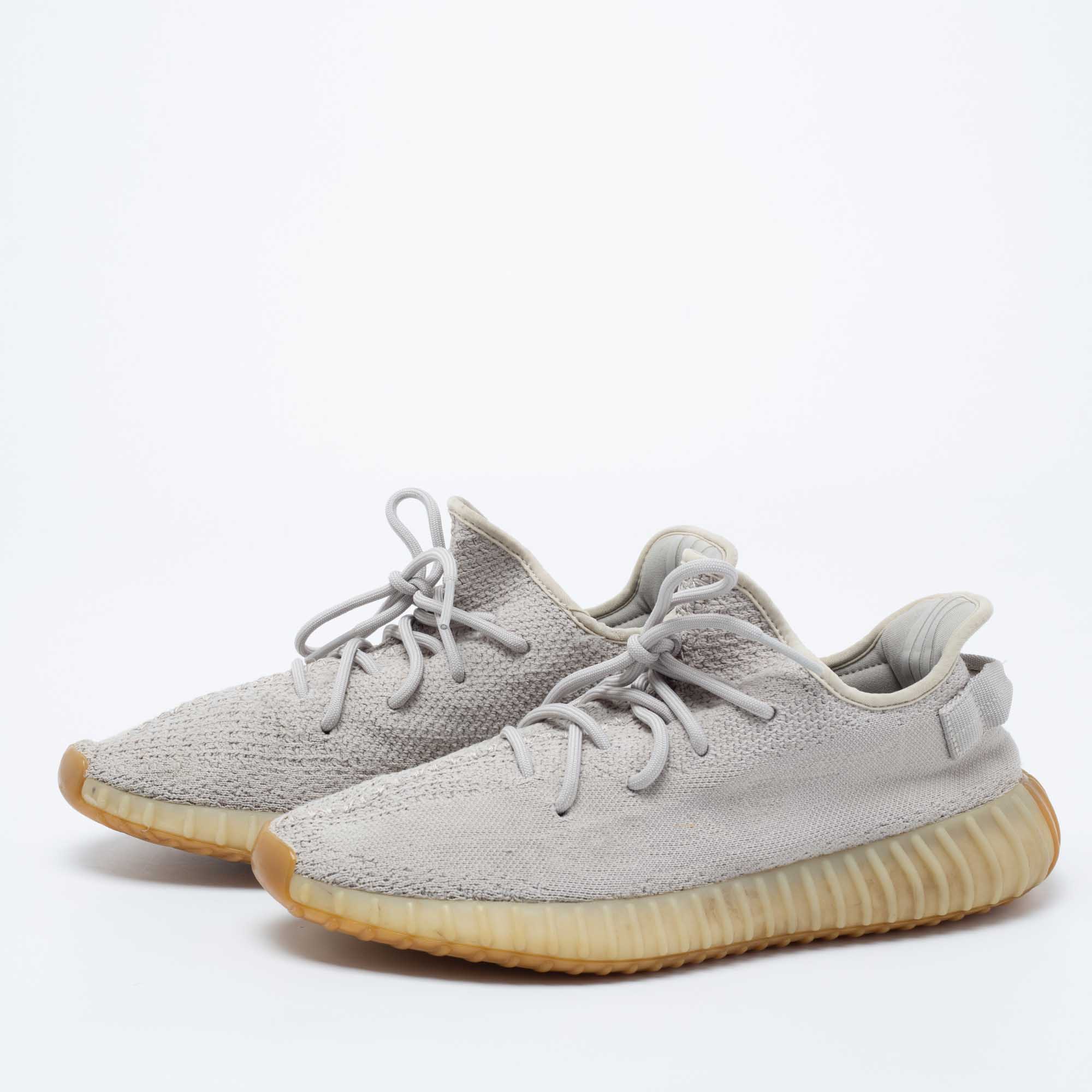 

Yeezy x Adidas Grey Knit Fabric Boost 350 V2 Sesame Sneakers Size 44 2/3