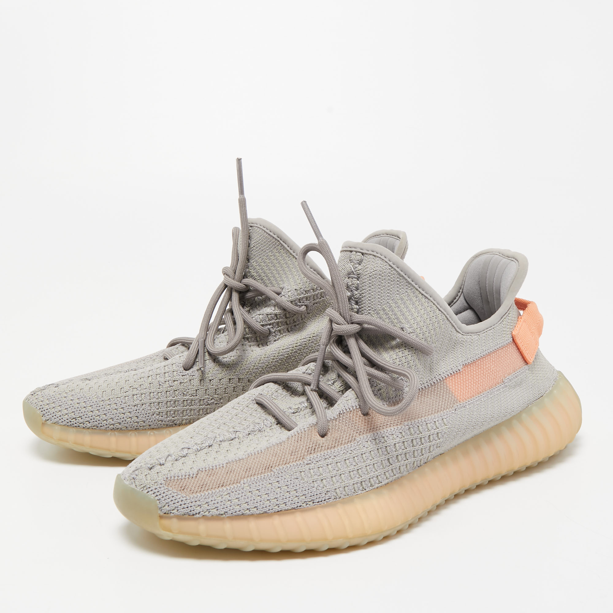 

Yeezy x Adidas Grey Knit Fabric Boost 350 V2 True Form Sneakers Size