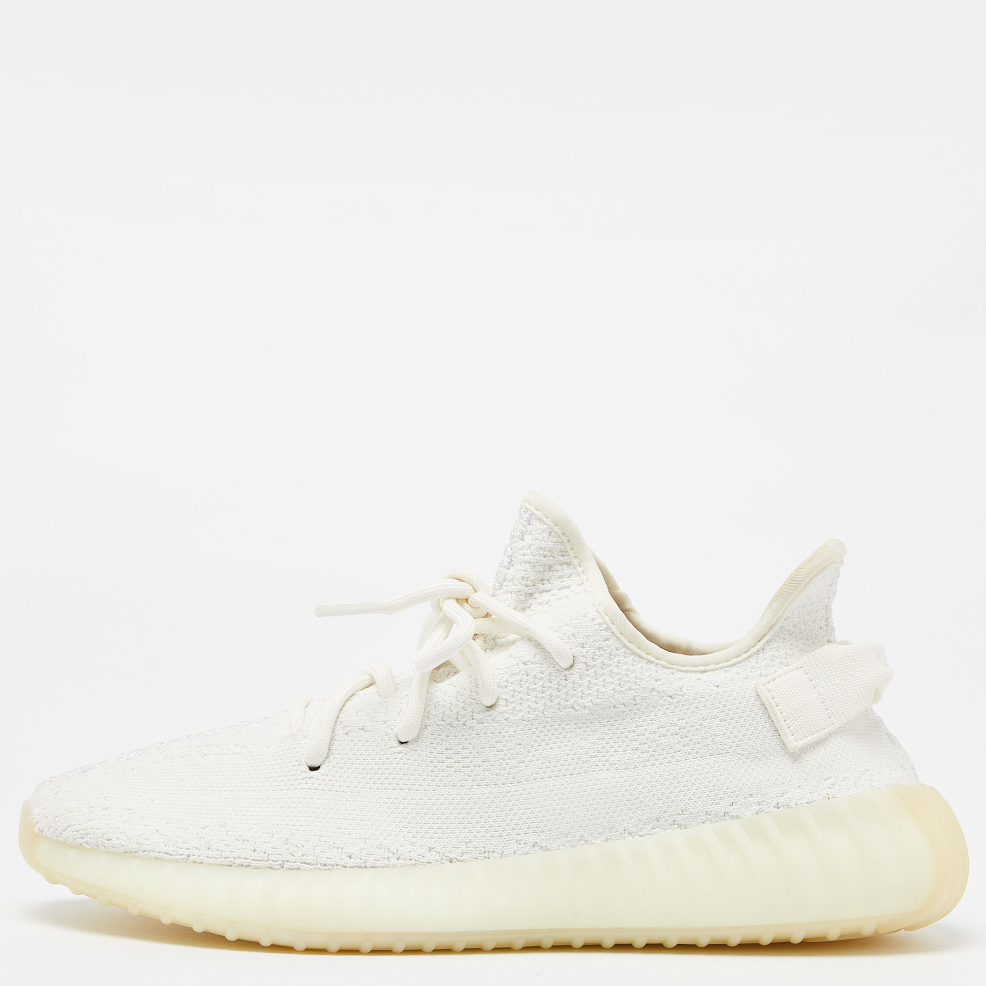 

Yeezy x Adidas White Knit Fabric Boost 350 V2 Cream Sneakers Size 42 2/3