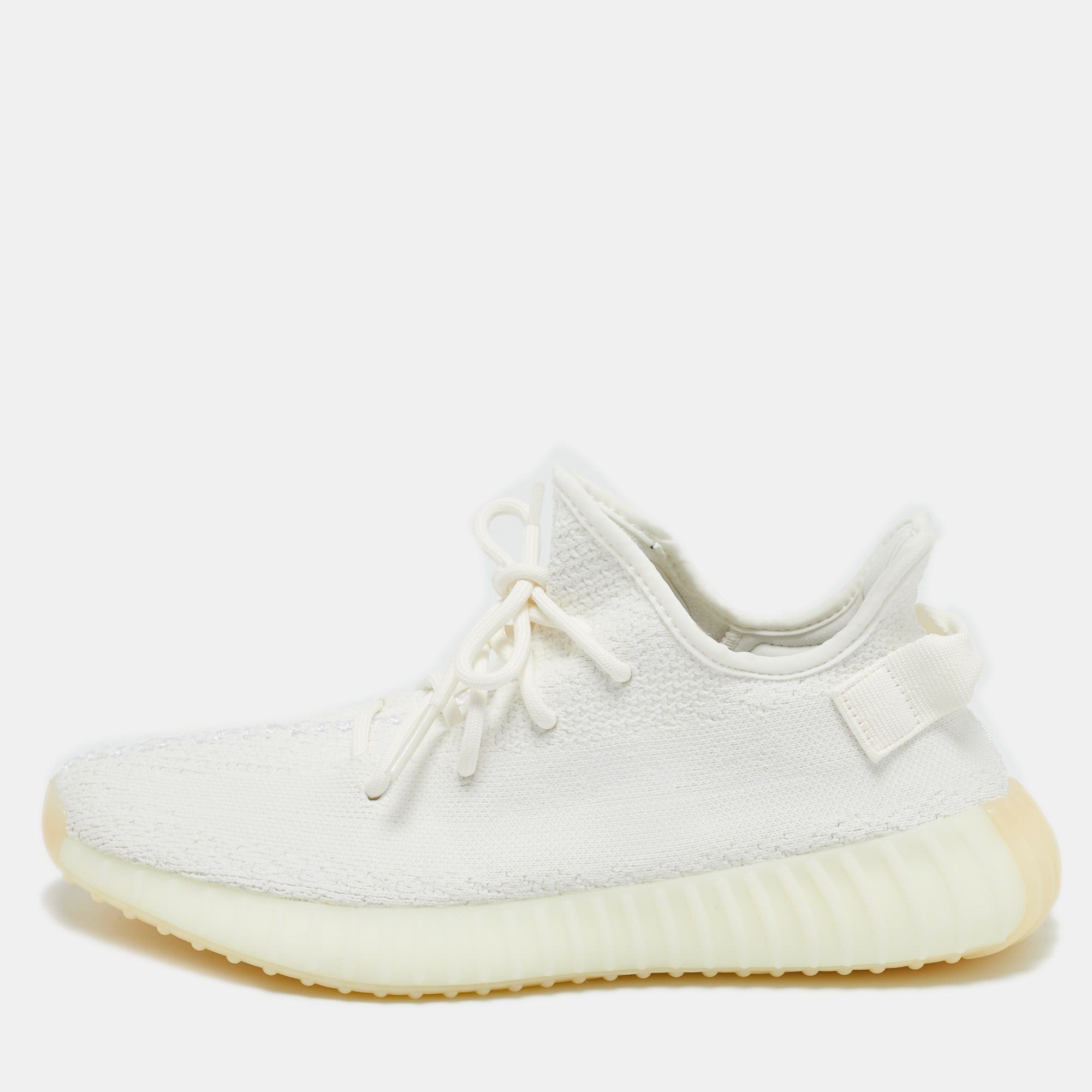 

Yeezy x Adidas White Knit Fabric Boost 350 V2 Cream Sneakers Size 42 2/3