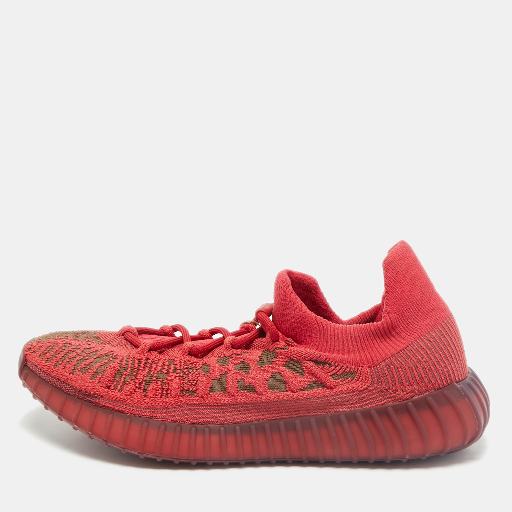 Yeezy x Adidas Red Knit Fabric Boost 350 V2 CMPCT Slate Red Sneakers Size 48