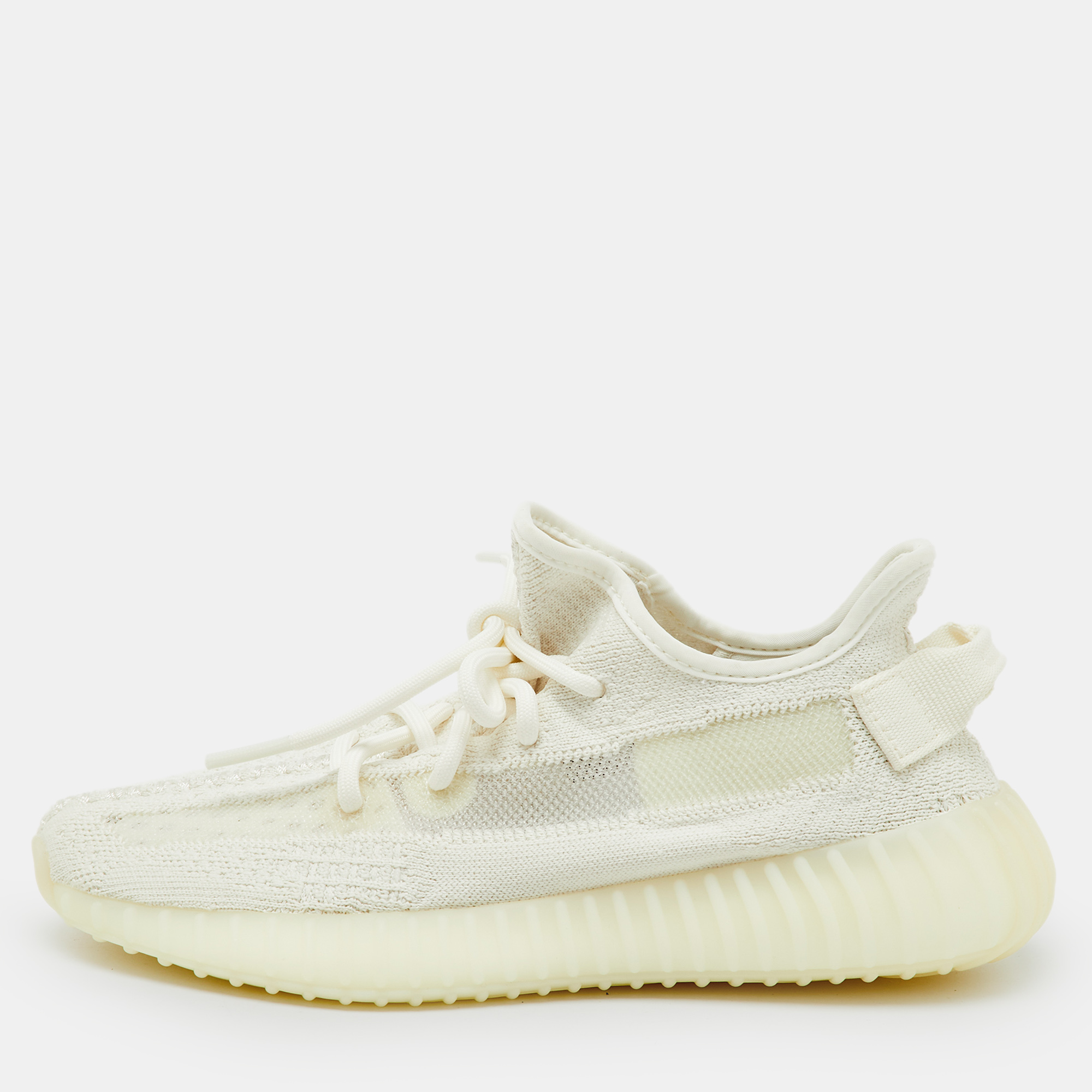 

Yeezy x Adidas White Knit Fabric Boost 350 V2 Bone Sneakers Size 38 2/3