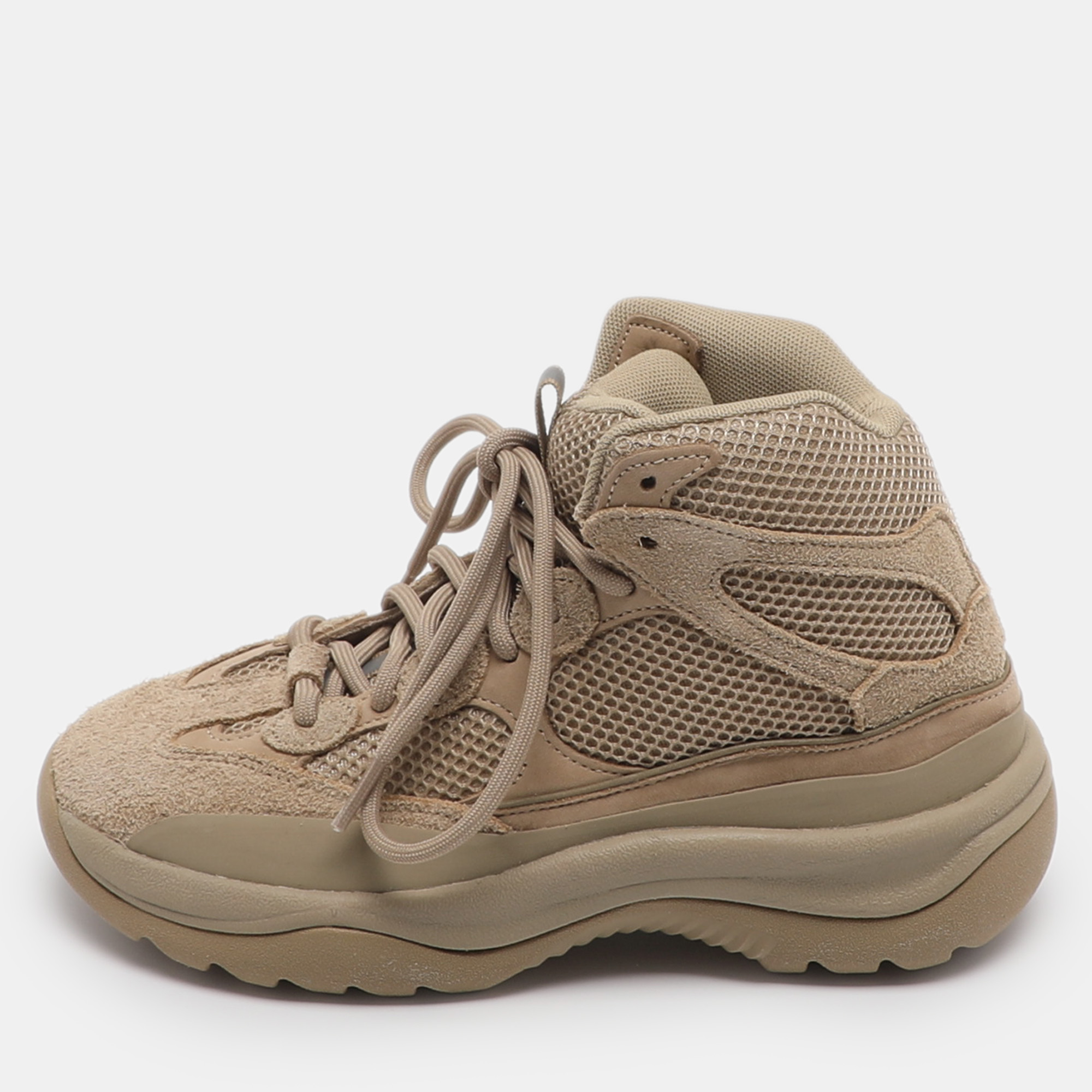 

Yeezy x Adidas Desert Boot Rock Size 38 2/3 Brown Mesh and Suede Sneakers