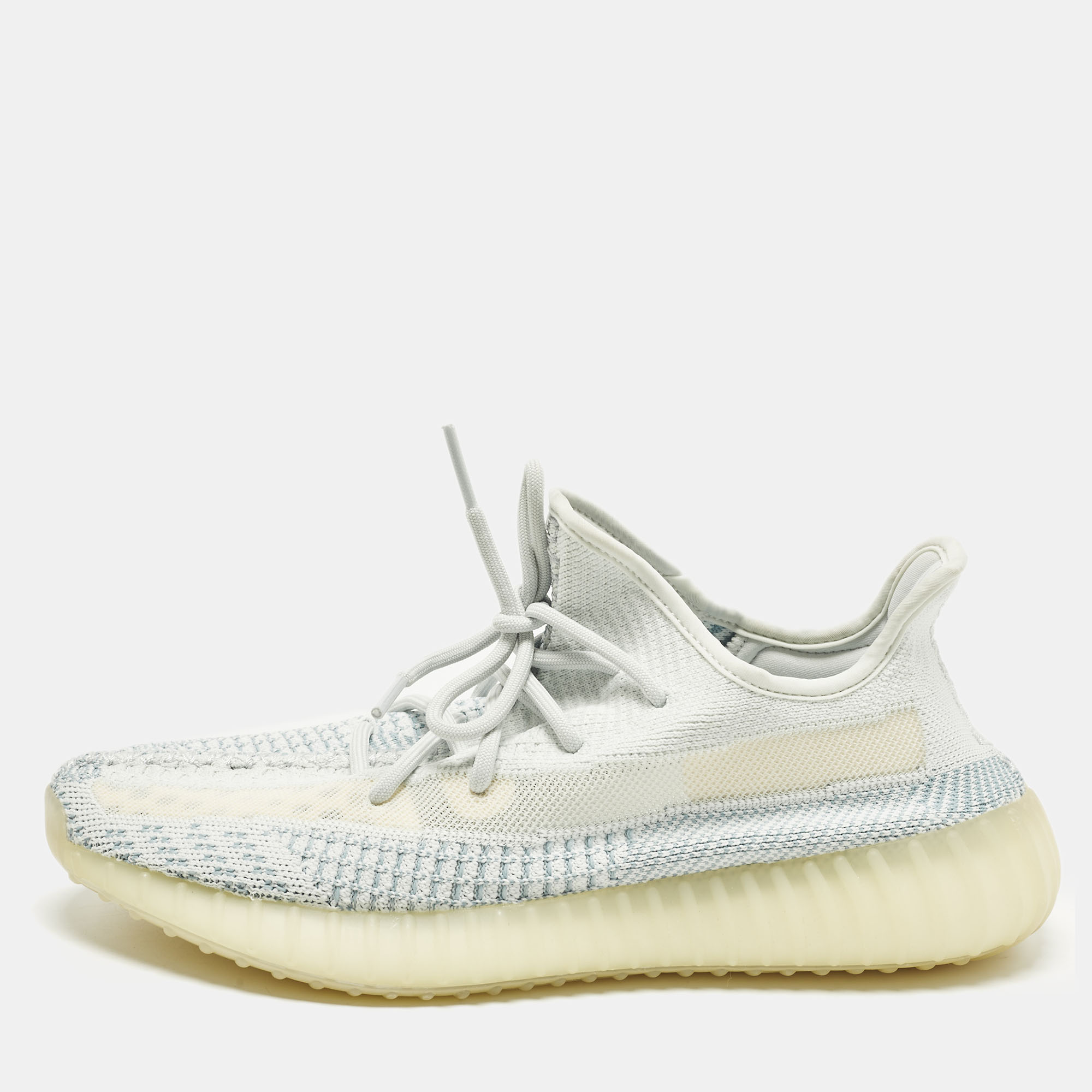 

Yeezy x Adidas Boost 350 V2 Size  Blue Knit Fabric Low Top Sneakers