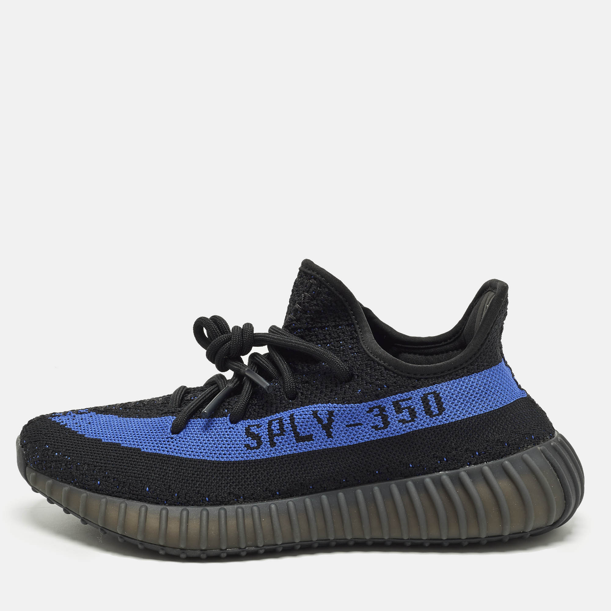 

Yeezy x Adidas Boost 350 V2 Dazzling Blue Size 40 Black Knit Fabric Low Top Sneakers