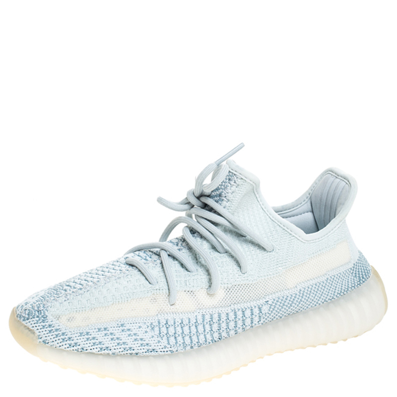 light blue and white yeezys