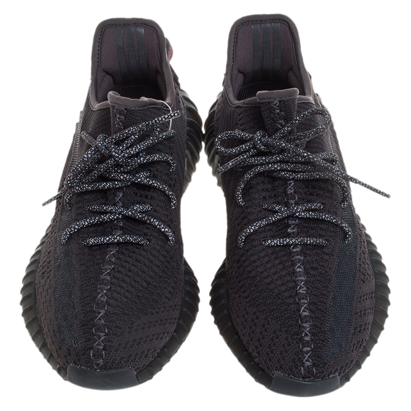 Yeezy x Adidas Black Cotton Knit And Mesh Boost 350 V2 Sneakers Size 44 ...