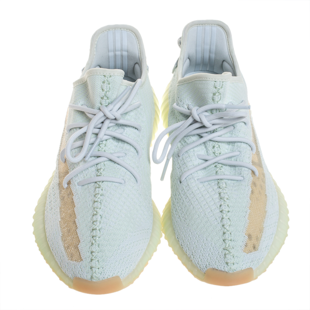 Yeezy x Adidas Green/White Cotton Knit Boost 350 V2 Sneakers Size 44 ...