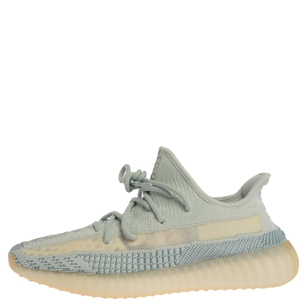 

Yeezy x Adidas Light Blue Cotton Knit Boost 350 V2 Non-Reflective Sneakers Size