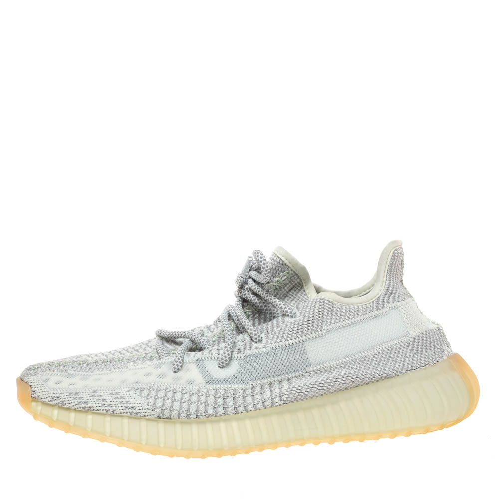 

Yeezy x Adidas Grey/White Cotton Knit Boost 350 V2 Static Non-Reflective Sneakers Size