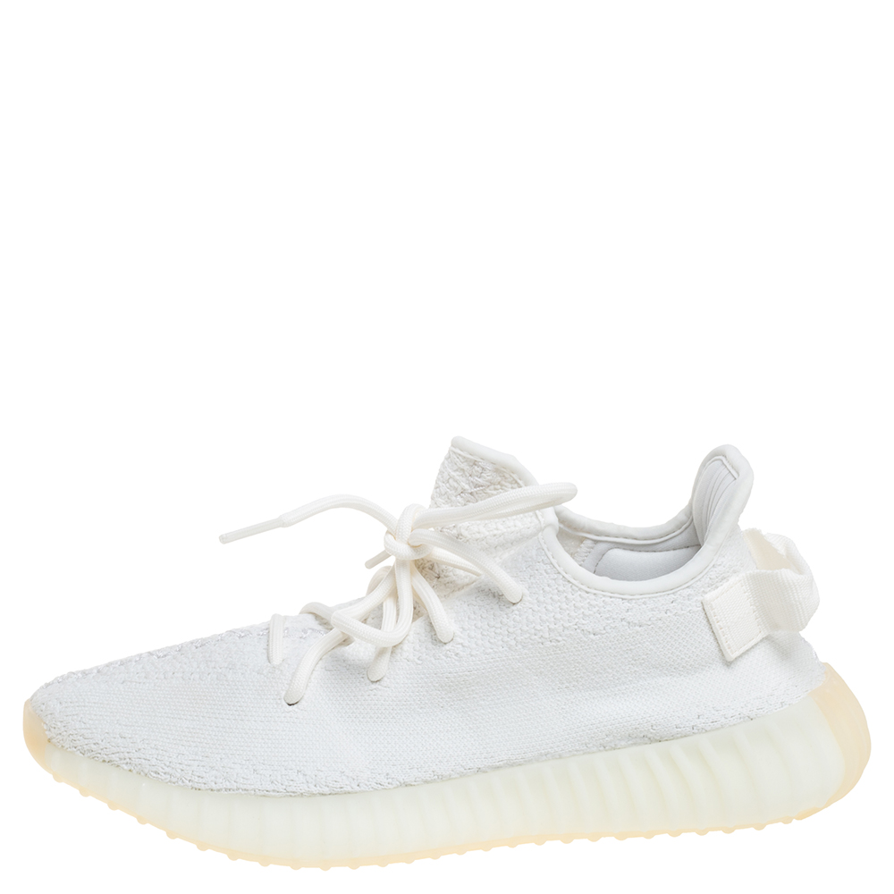 

Yeezy x Adidas Cream/White Cotton Knit Boost 350 V2 Sneakers Size