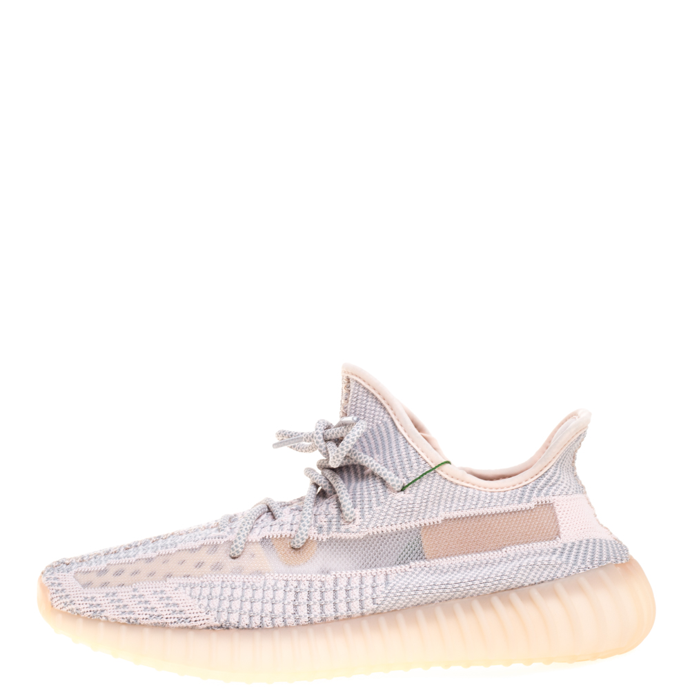

Yeezy x Adidas Light Pink/Grey Cotton Knit Boost 350 V2 Synth Non-Reflective Sneakers Size