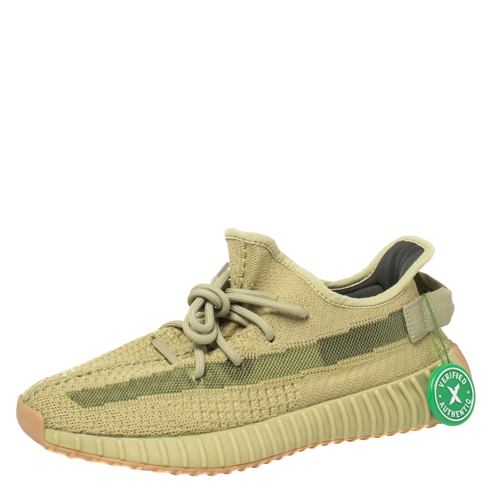 Pre Owned Yeezy x Adidas Boost 350 V2 Sulfur Sneakers Size 42