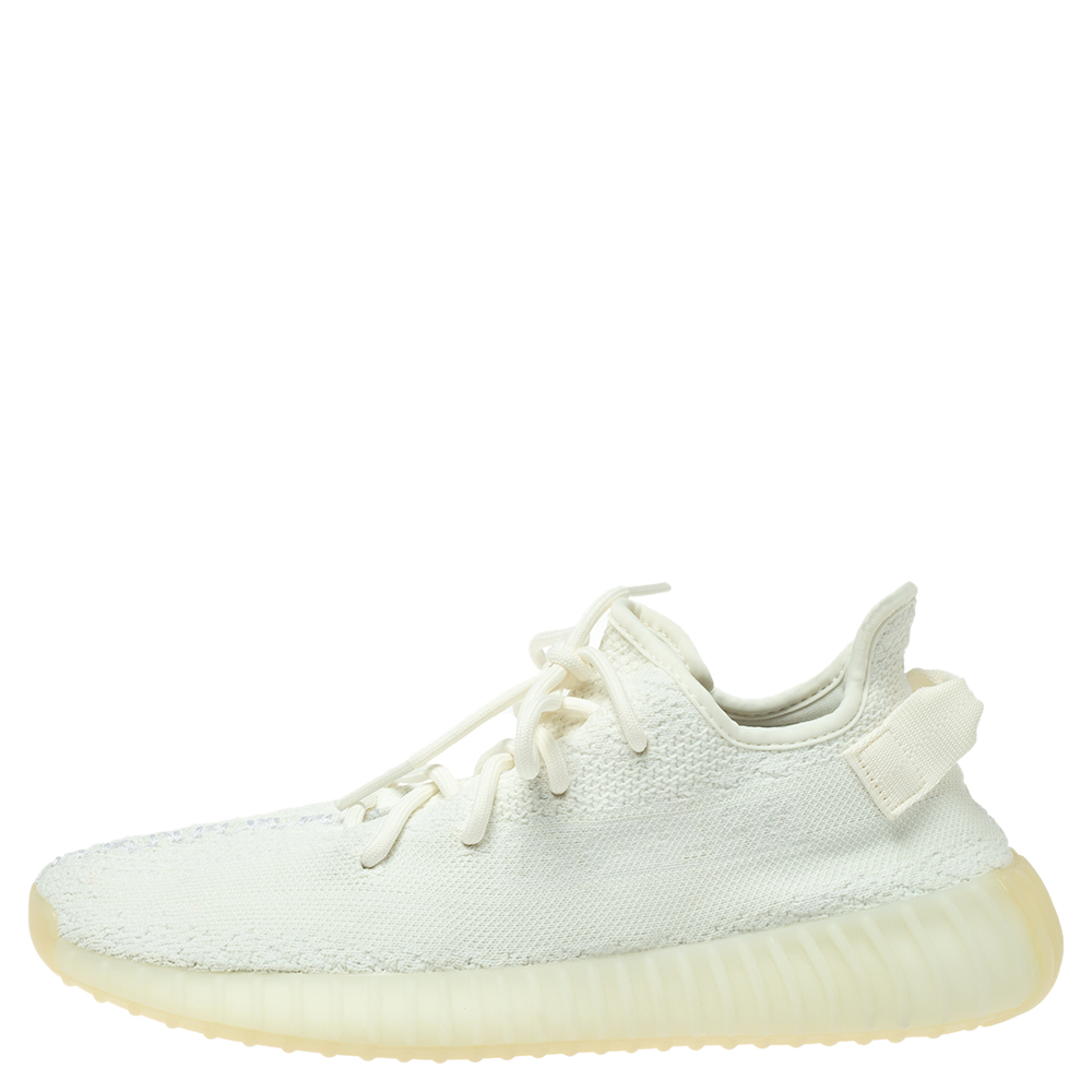 

Yeezy x Adidas Cotton Knit Boost 350 V2 Triple White Sneakers Size 42 2/3