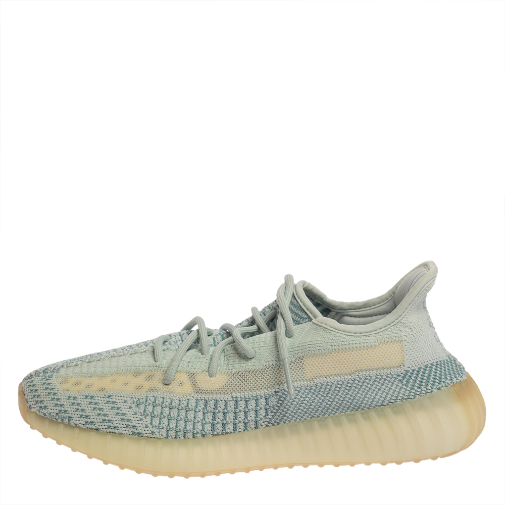 

Yeezy x Adidas Blue/White Cotton Knit Boost 350 V2 'Cloud White' Sneakers Size