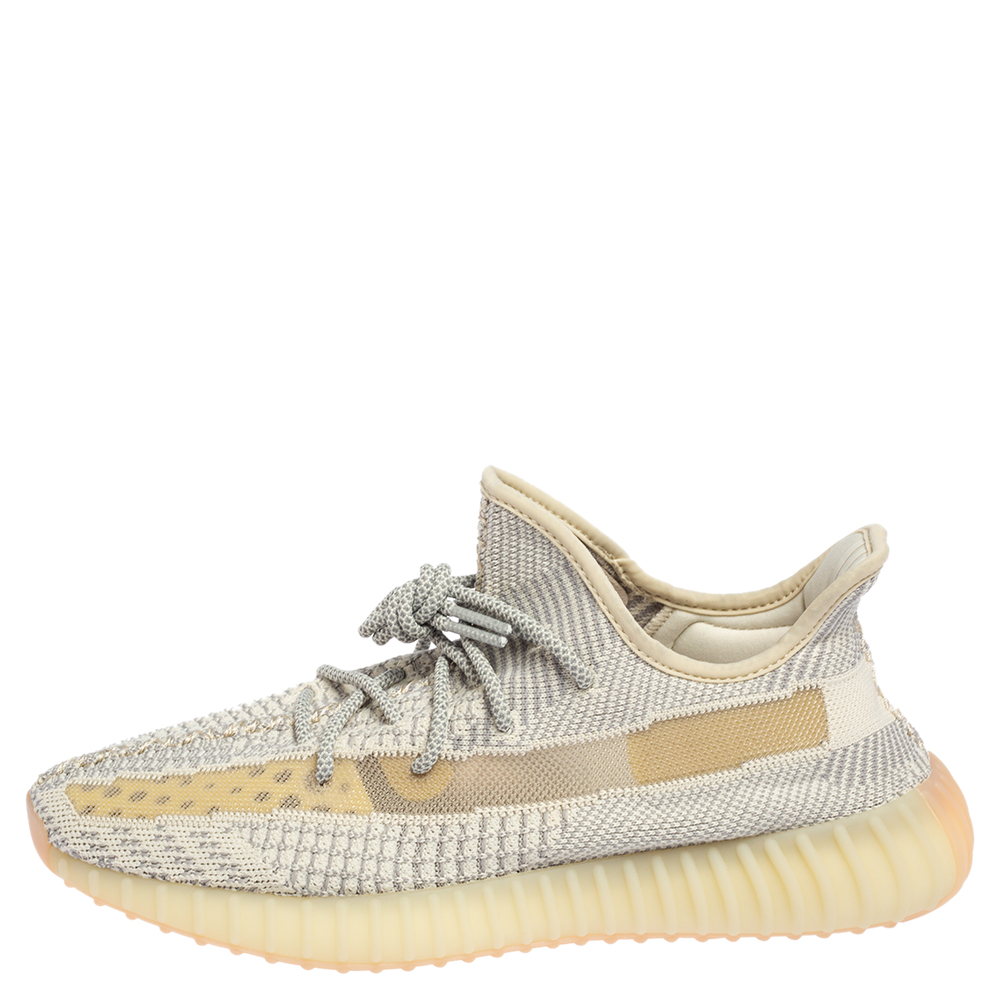 

Yeezy x Adidas Grey/Cream Knit Fabric Boost 350 V2 Lundmark Sneakers Size