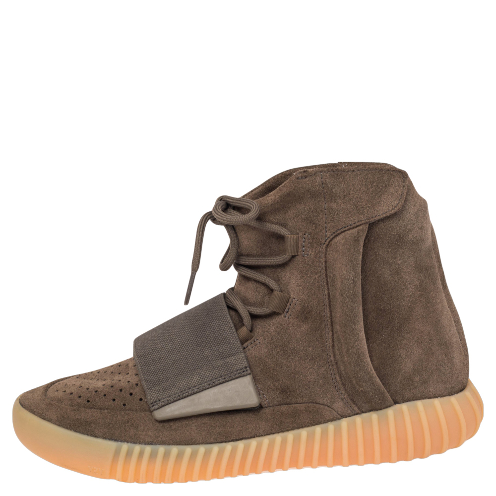 

Adidas Yeezy Boost 750 Light Brown Suede Gum High Top Sneakers Size