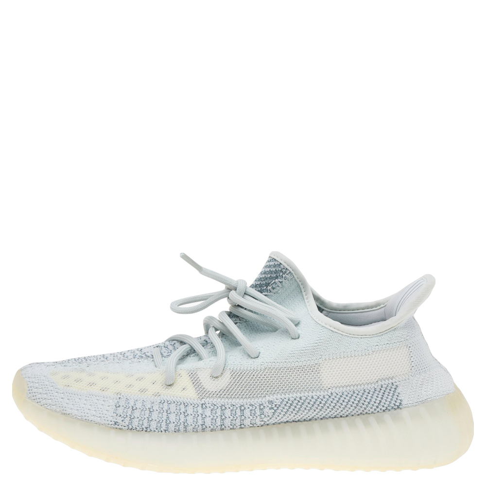 

Yeezy x adidas Blue/White Knit Fabric Boost 350 V2 Cloud White Low Top Sneakers Size  1/3