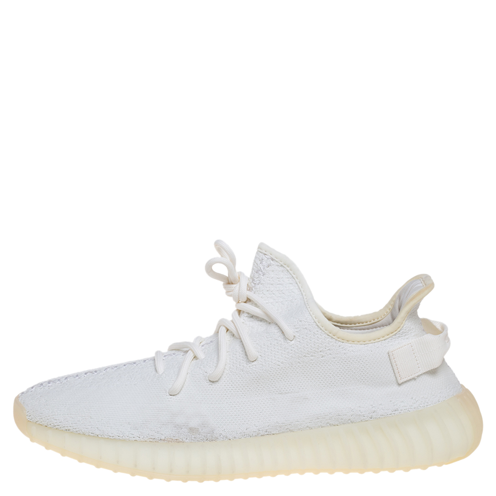 

Yeezy x Adidas 350 V2 White Knit Fabric Lace Up Sneakers Size