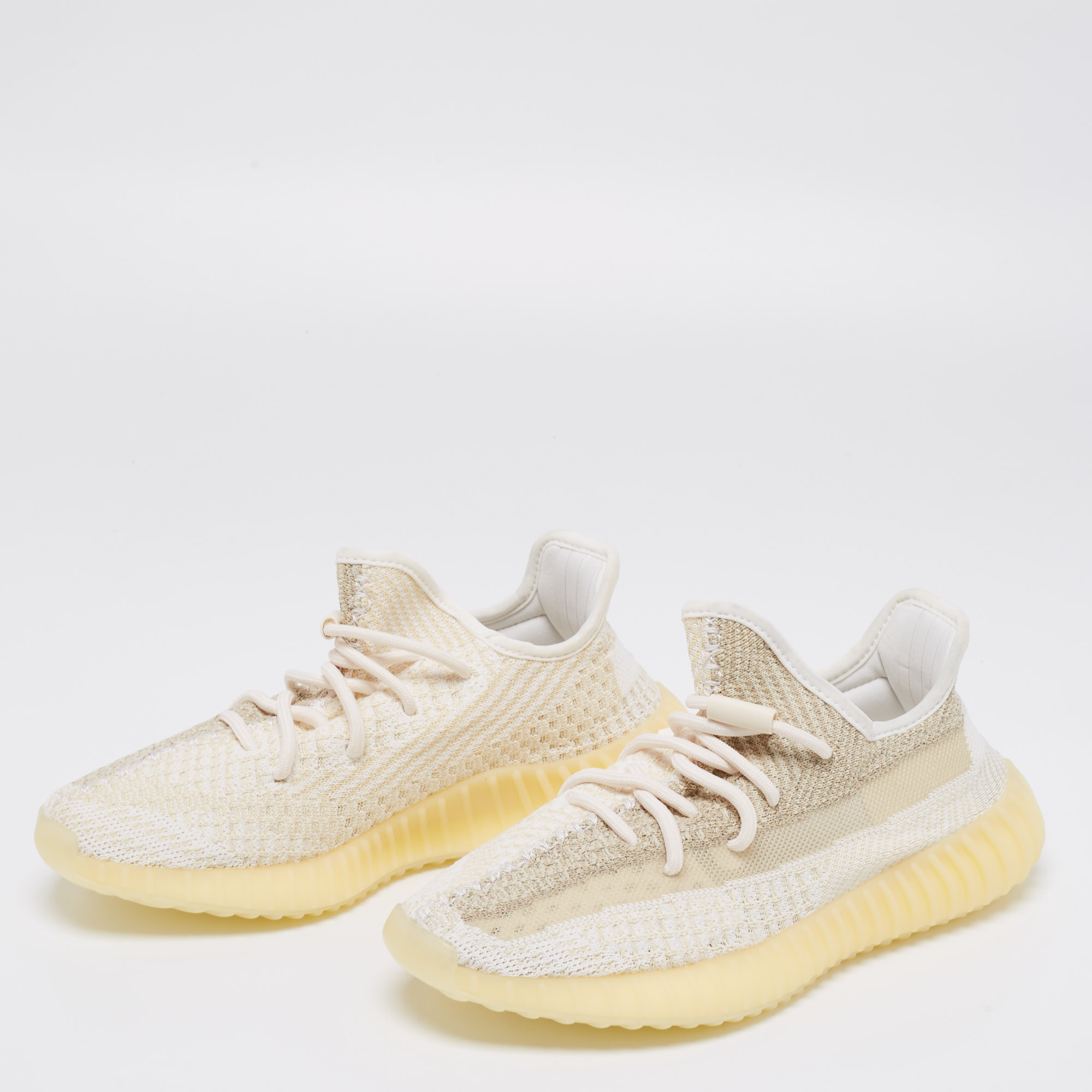 

Yeezy x Adidas 350 V2 Cream/White Knit Fabric Sneakers Size
