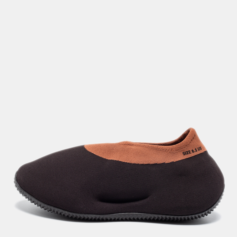 Pre Owned Yeezy x Adidas Brown Knit Fabric RNR Stone Carbon Sneakers Size 42