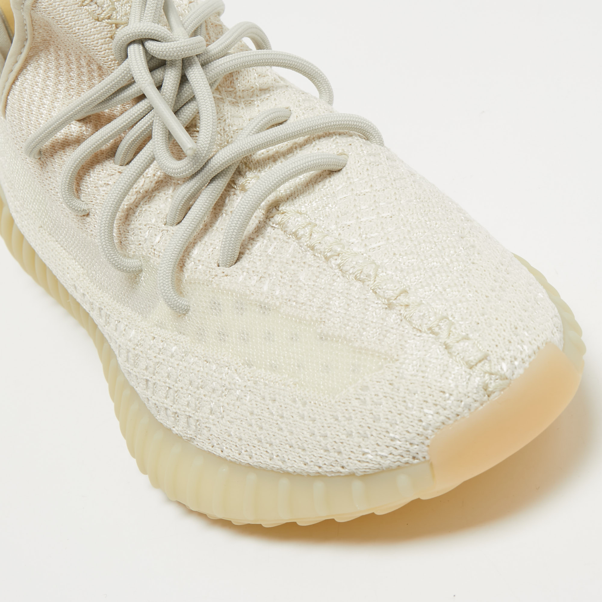 Yeezy x Adidas Off White Knit Fabric Boost 350 V2 Bone Sneakers Size 46  Yeezy x Adidas | The Luxury Closet