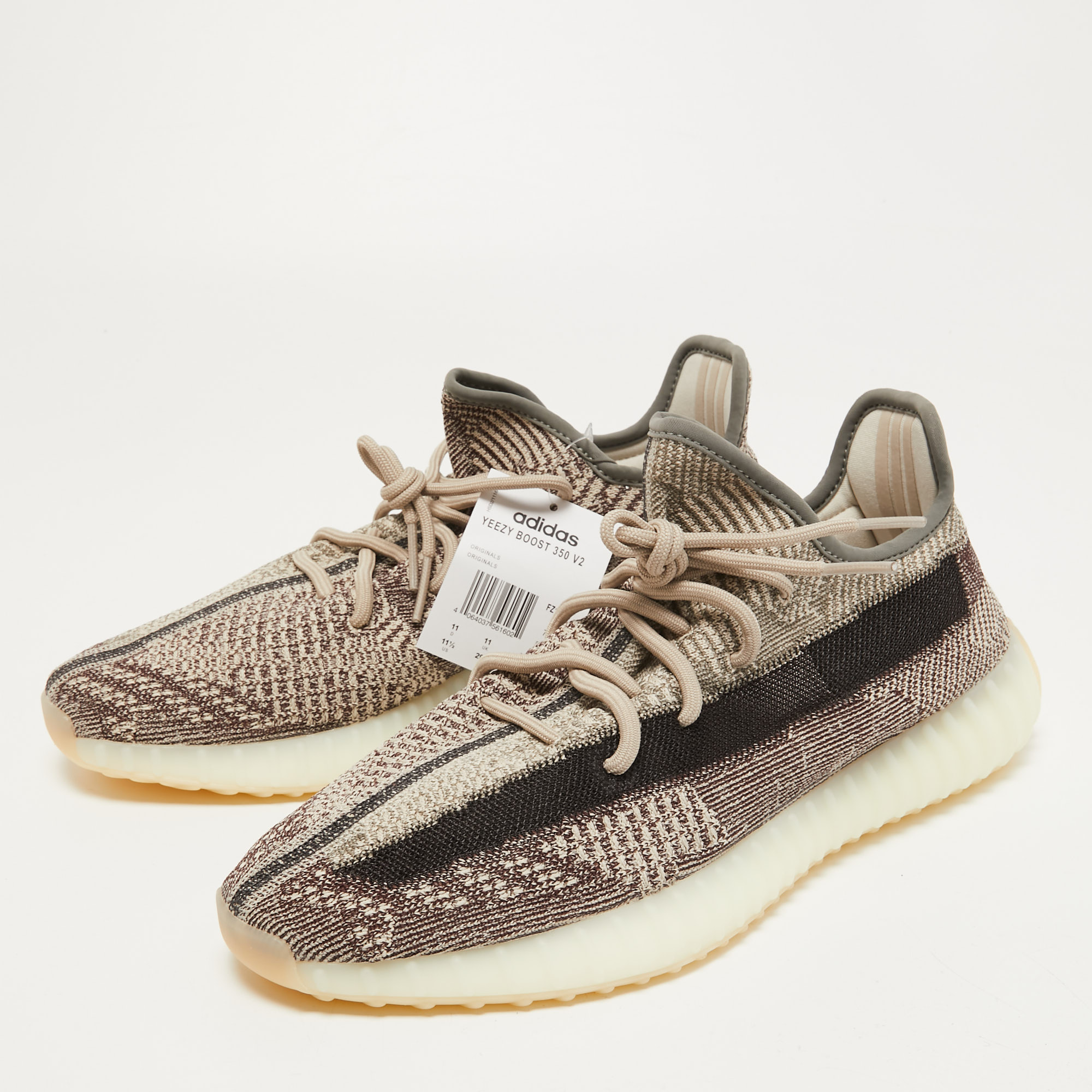 

Yeezy x Adidas Brown/Beige Knit Fabric 350 V2 Zyon Sneakers Size