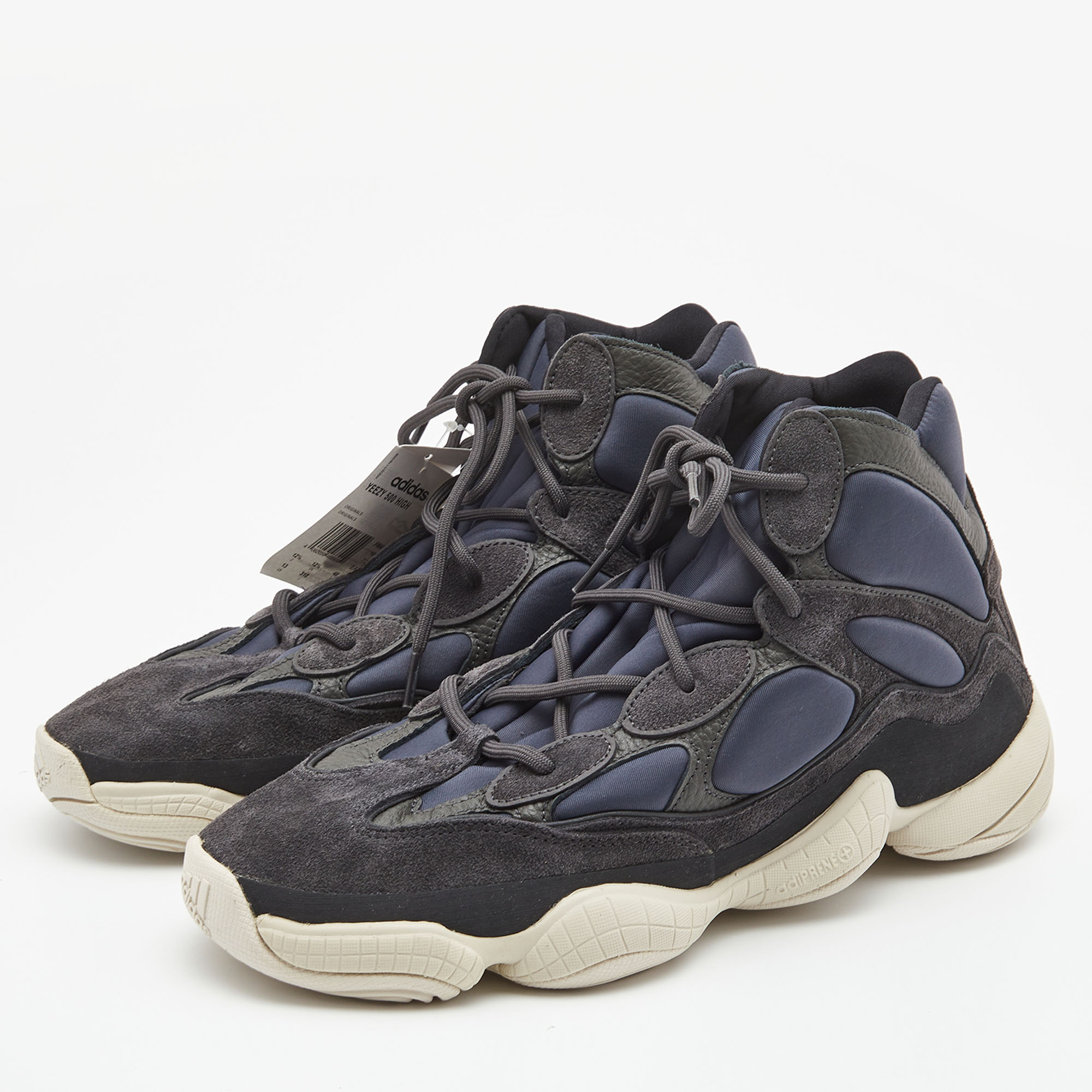 

Yeezy x adidas Dark Blue Suede and Fabric Yeezy 500 High Top Sneakers Size, Black